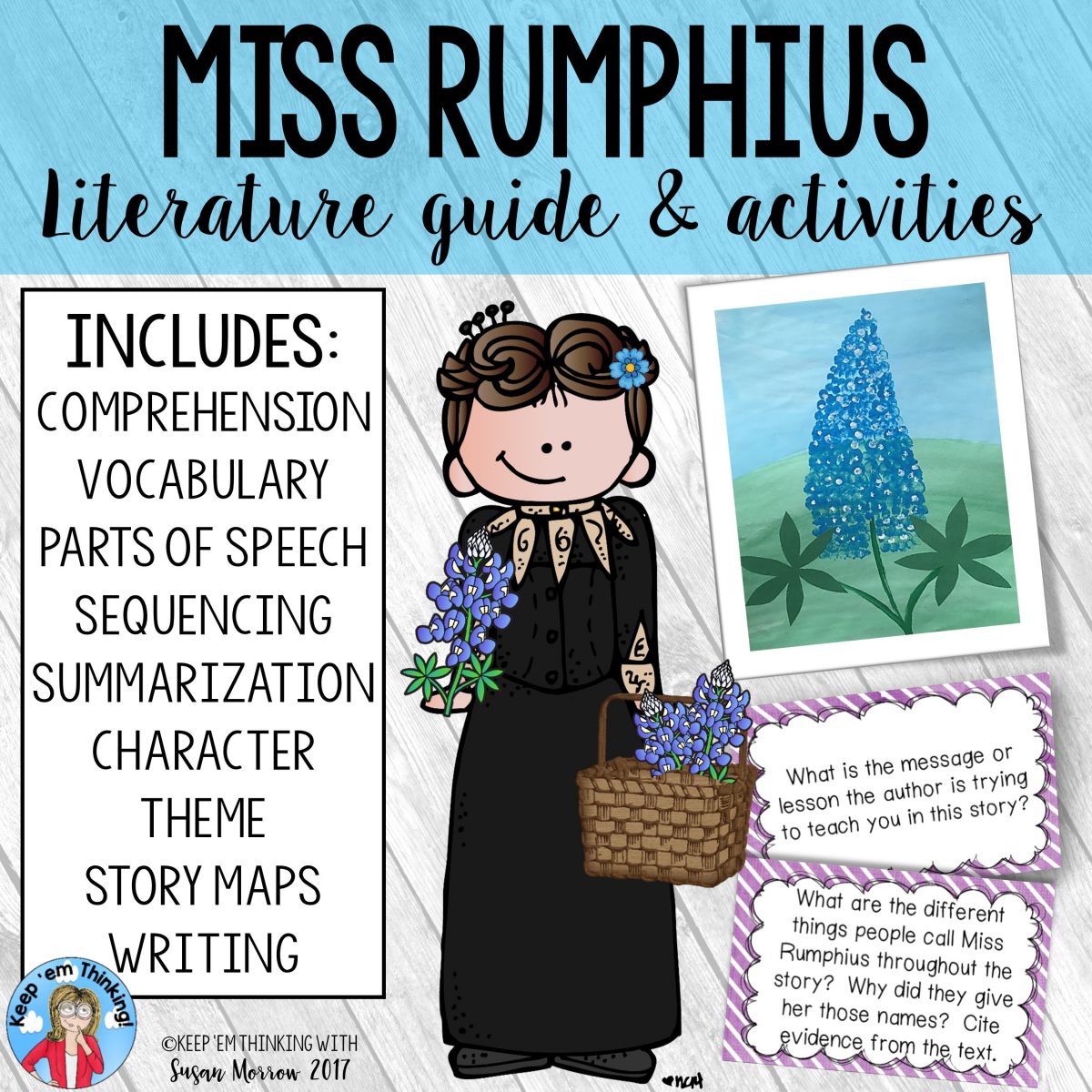 Miss Rumphius Square Cover - Keep ‘em Thinking