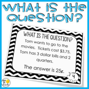 using the what is a question task card in math