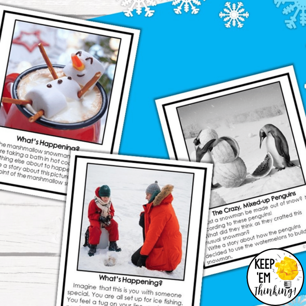 These fun winter picture writing prompts are a great addition to your January morning work or writing center.
