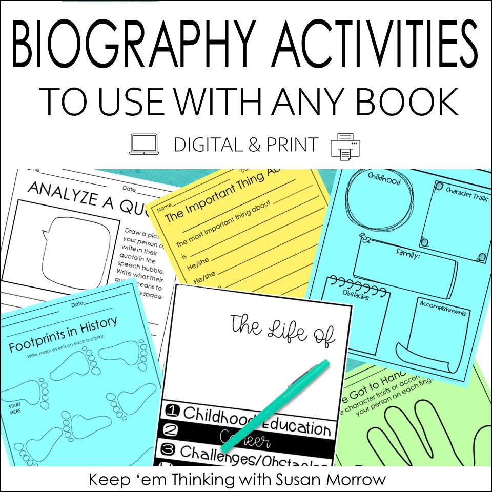 These free biography graphic organizers can be used with any book or person