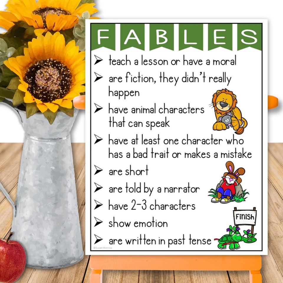 When teaching fables you can easily teach students about key story elements