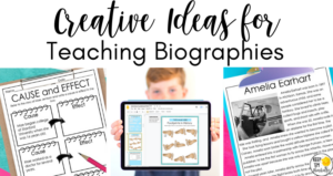 These creative ideas for teaching biographies include graphic organizers to help students remember information from biographies and informational text.