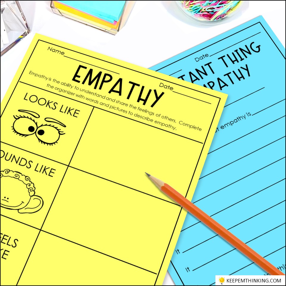 After reading a picture book focusing on empathy, worksheets like these will help your students identify what empathy is and how they can show it in their own lives.