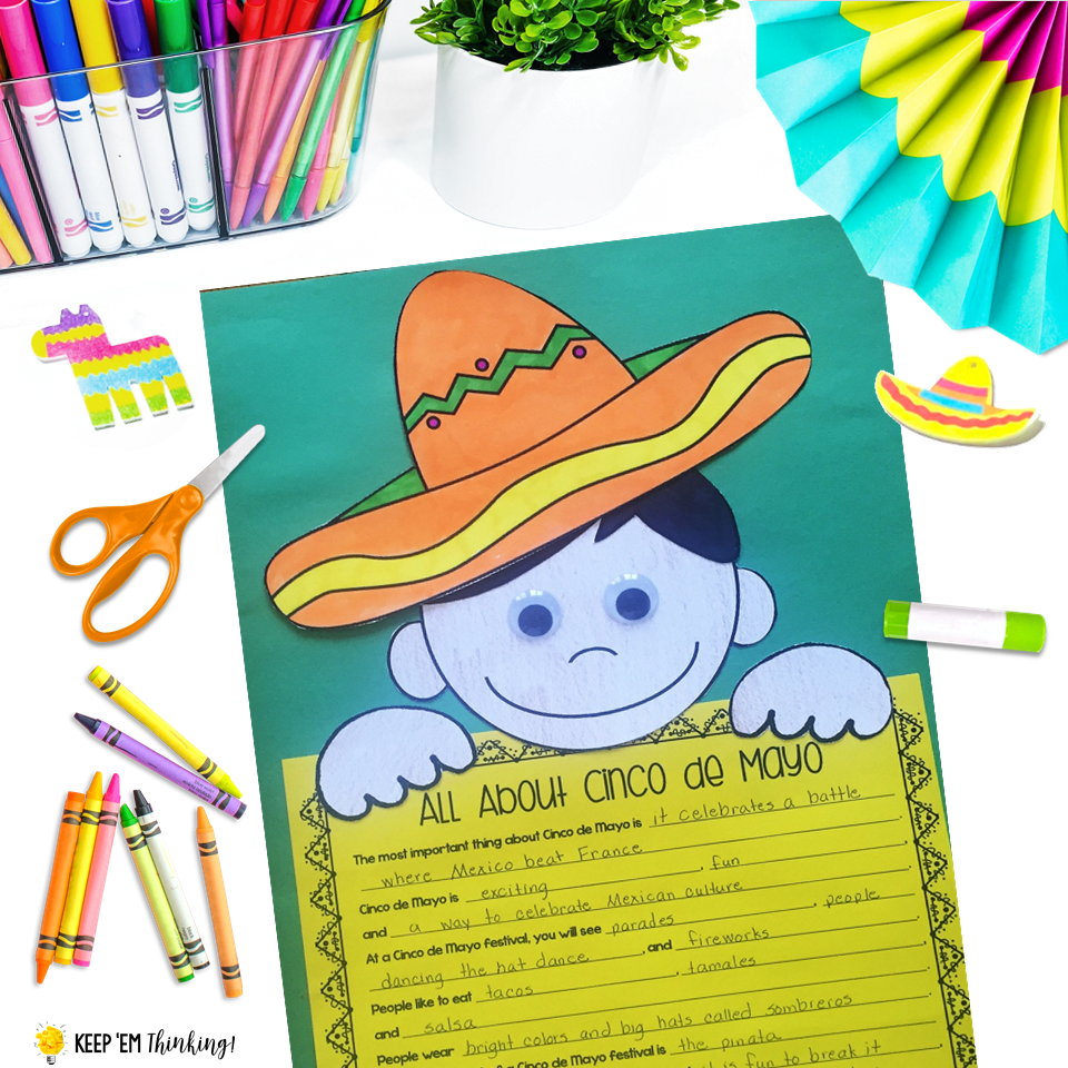 This free Cinco de Mayo writing craft can be found in my Teachers Pay Teachers store.