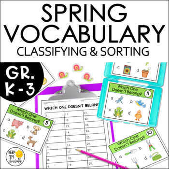 These classifying and sorting spring vocabulary activities are perfect for the primary classroom
