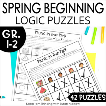 These spring logic puzzles are a great addition to your classroom logic activities.