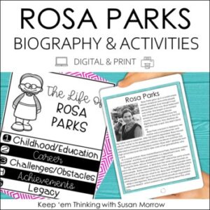 Rosa Parks Biography & Reading Response Activities | Digital & Print